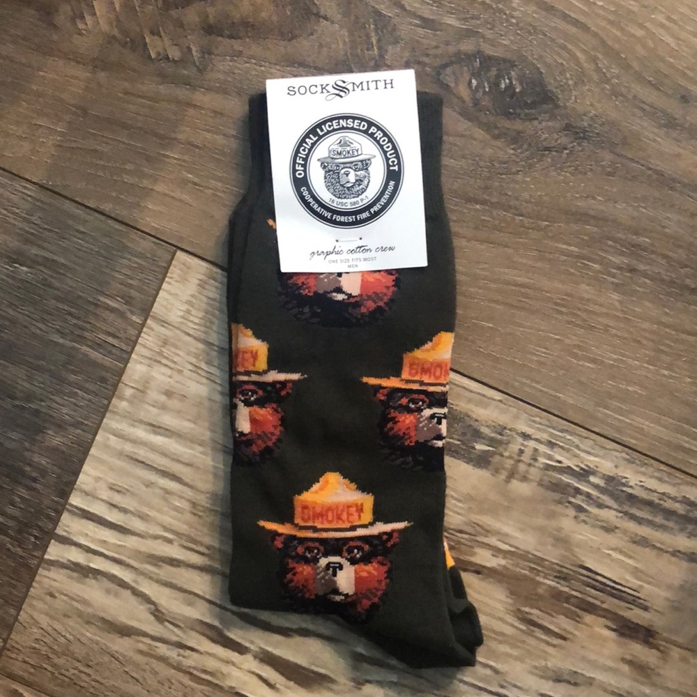 Smokey the Bear Socks Socksmith One size